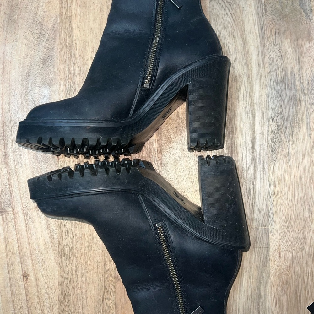 Dr. Martens Black Heeled Boots with Zipper
